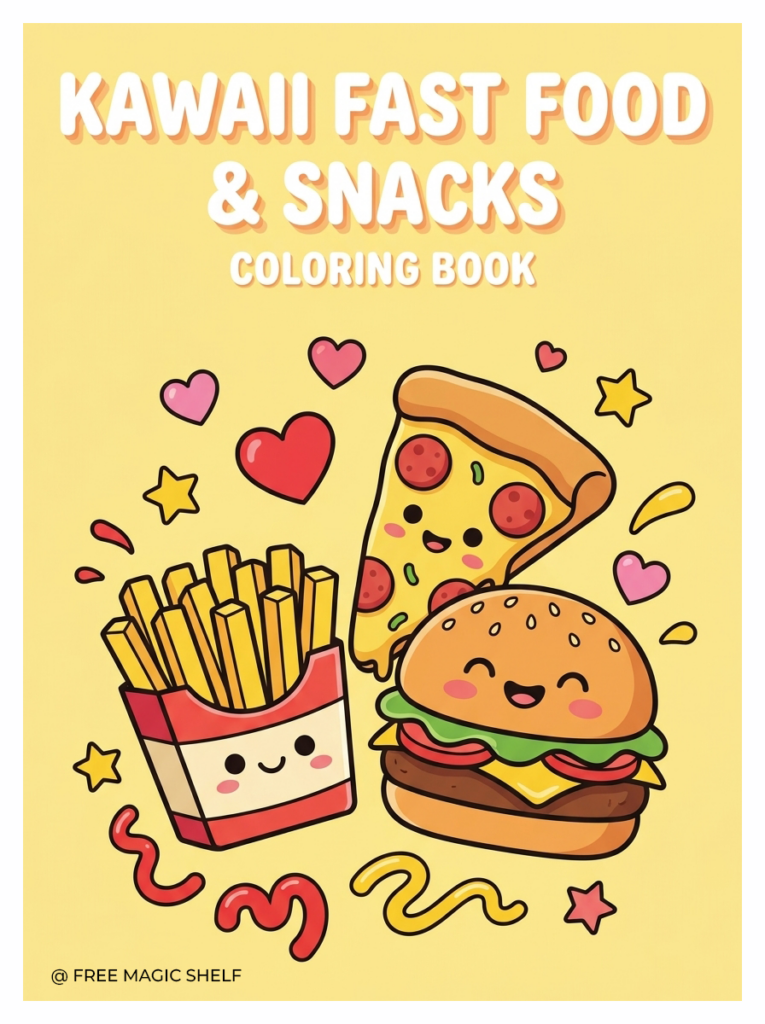 Kawaii Fast Food & Snacks Coloring Book