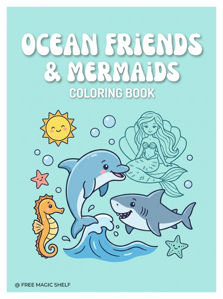 Ocean Friends & Mermaids Coloring Book