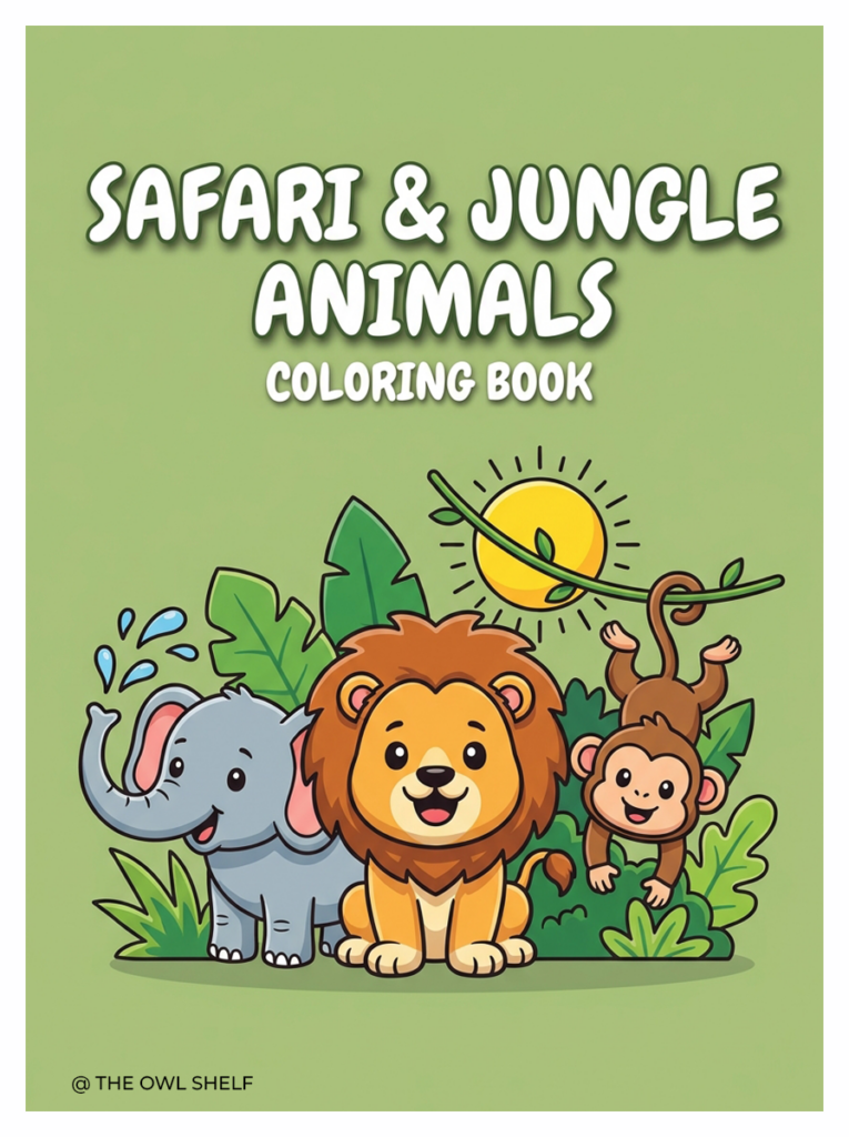 Safari & Jungle Animals Free Coloring Book